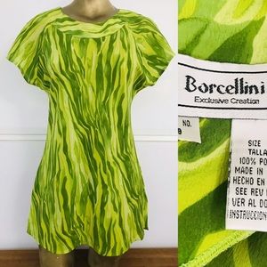 Lime Wave Short Sleeve Mini Dress